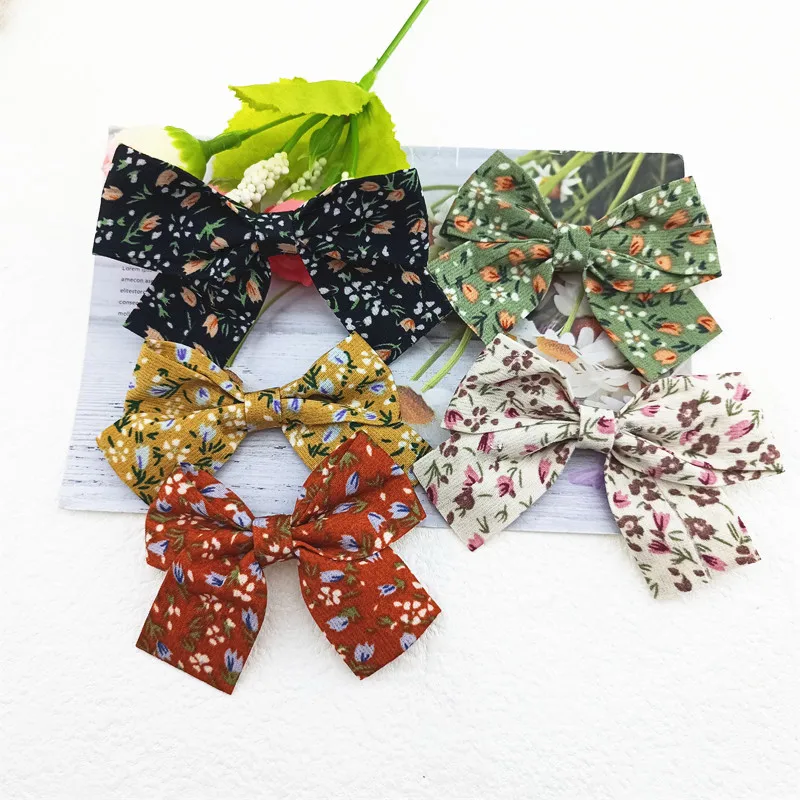 

15Pcs/LOT 7*5CM Print Flower BowKnot Padded Cloth Fabric Patches for Clothes Hats Hairpin Ornament Accessories DIY Craft