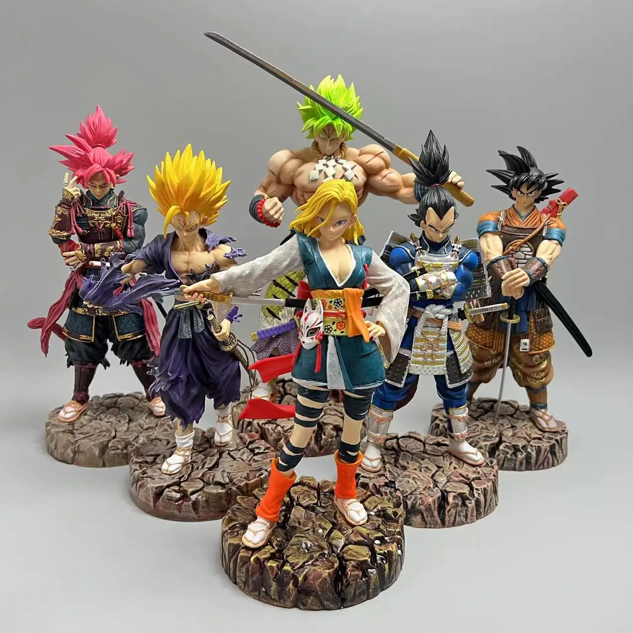 

Gk Dragon Ball Anime Figure 34cm Samurai Son Goku Gohan Vegeta Figurine Super Saiyan Model Statue Doll Toys for Children Gift