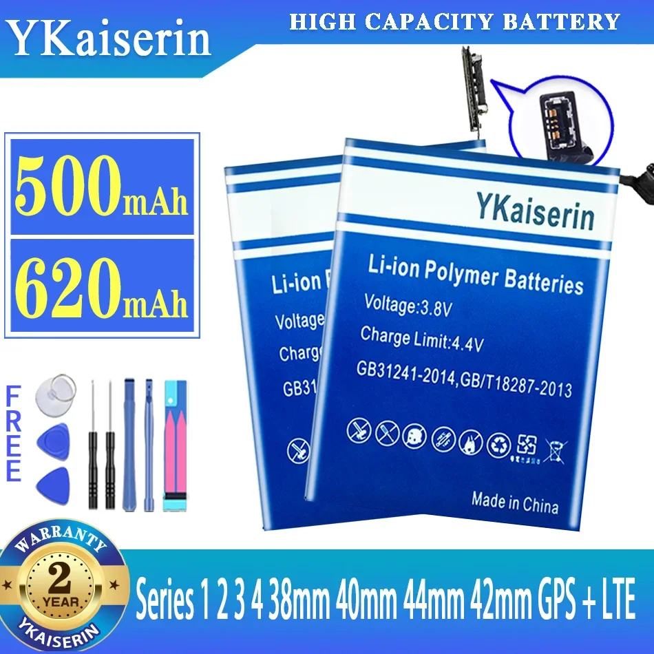 Batteria Ykaiserin Per Apple Watch Series 1 2 3 4 38Mm 40Mm 44Mm 42Mm Per Iwatch S1 S2 S3 Gps Lte S4 Batteria