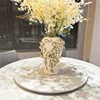Light Luxury Ceramic Handmade Applique General Vase Electroplated Gold Flower Vase Model House Entrance Ornaments Home Gift 5