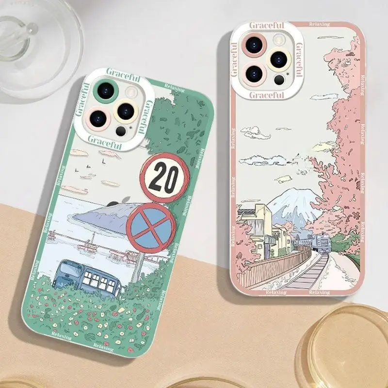 Anime Landscape Phone Case – Stylish Japanese Art Design Cover