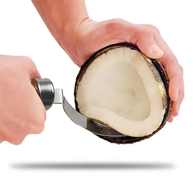 Digging Coconut Tool Stainless Steel Coconut Meat Extractor Shaving Cutter Wooden Handle Household Tools
