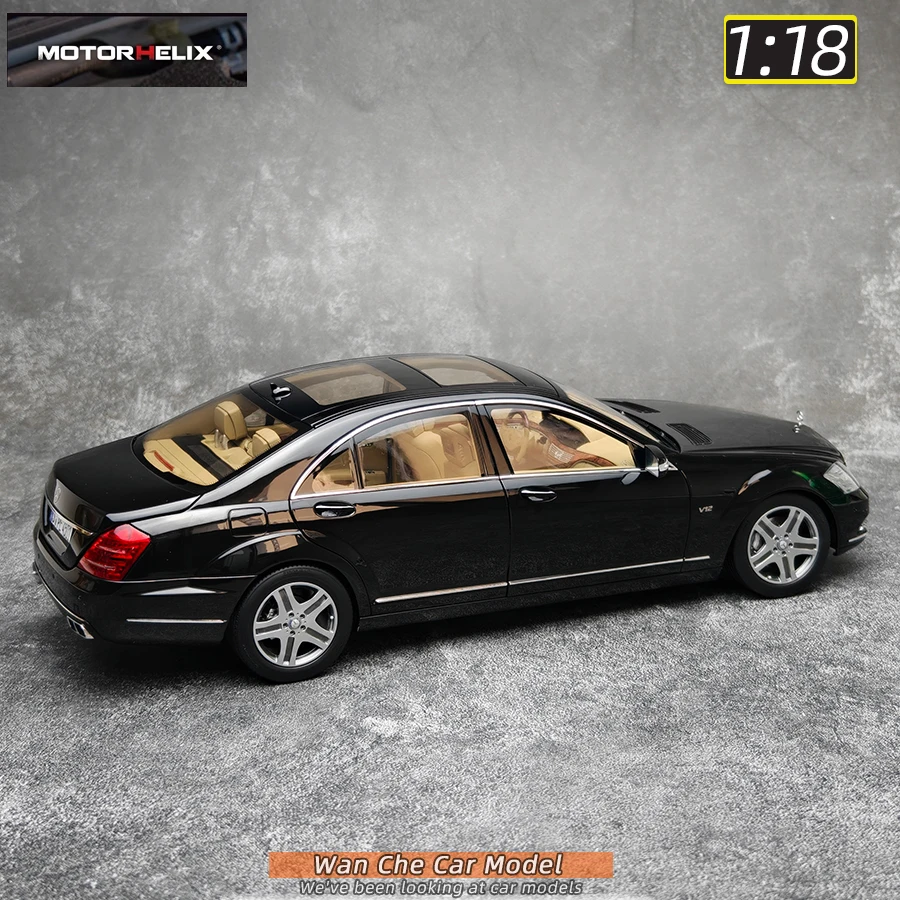 Motorhelix 다이캐스트 모델 1:18 신제품 규모 S 클래스 S600L W221 자동차 모델 금속 정적 디스플레이 축제 선물 컬렉션
