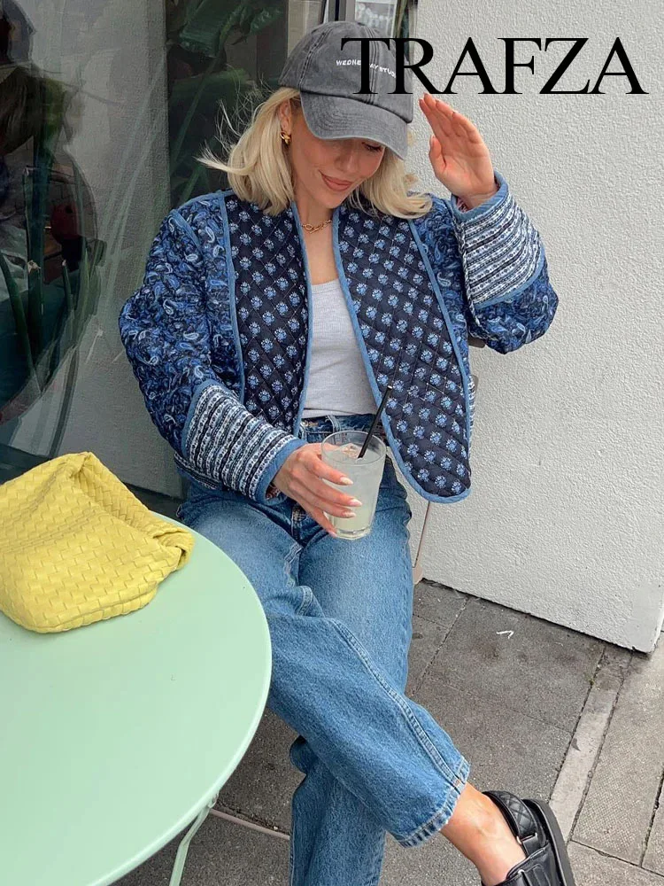 ترافزا-معطف نسائي عتيق مطبوع من القطن ، سترة مبطنة واحدة الصدر ، رقبة دائرية ، مفتوح من الأمام ، معطف خارجي عالي الشارع ، شتاء ، 2023 4 ترافزا-معطف نسائي عتيق مطبوع من القطن ، سترة مبطنة واحدة الصدر ، رقبة دائرية ، مفتوح من الأمام ، معطف خارجي عالي الشارع ، شتاء ، 2023 4