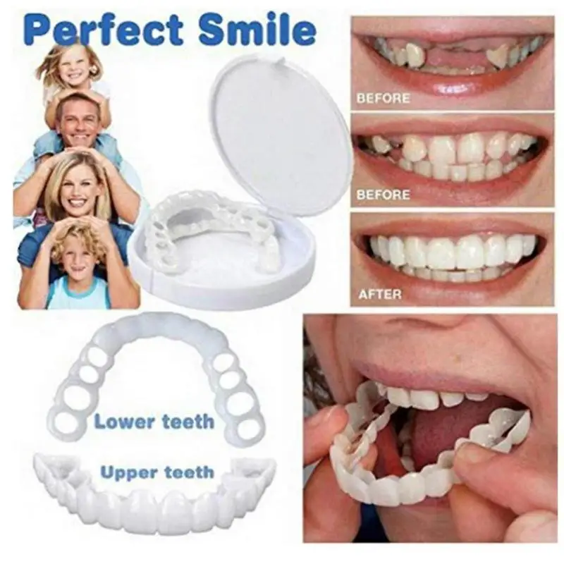 Sbiancamento Istantaneo Snap On Teeth Impiallacciature Perfect Fit Teeth Enbrace Fiducia Sorriso Dente Temporaneo Sia Per Uomo Che Per Donna