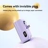 Mini 10000mAh Power Bank Built Cable Portable Mobile Phone Charger External Battery Capsule Powerbank for  IPhone Samsung Xiaomi 3