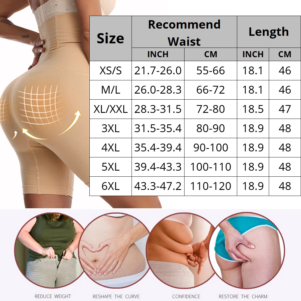 Women Shapewear High Waist Tummy Pants Tummy Control Shorts High Waist Panty Mid Thigh Body Shaper Bodysuit