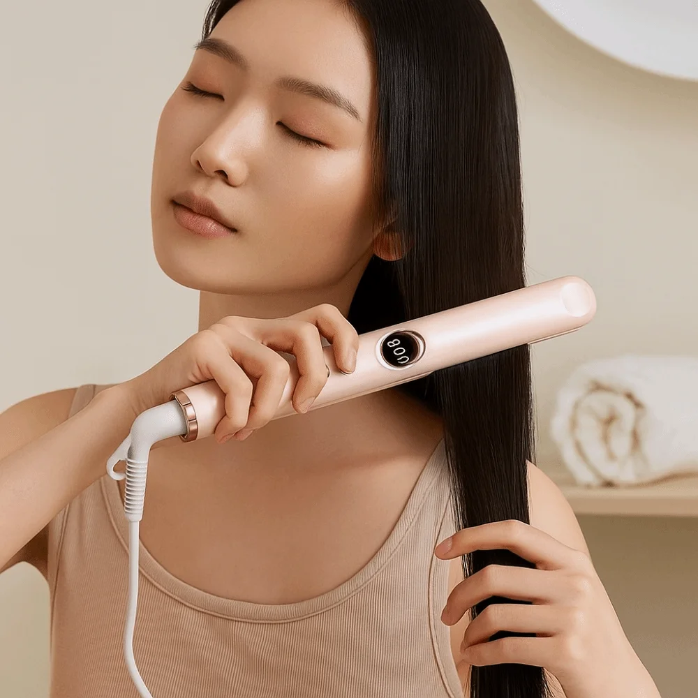 Ceramic Plates Negative Ion Straightener 12 Level Temperature Control Quick Heating Straightening Board Clamp Dual Use