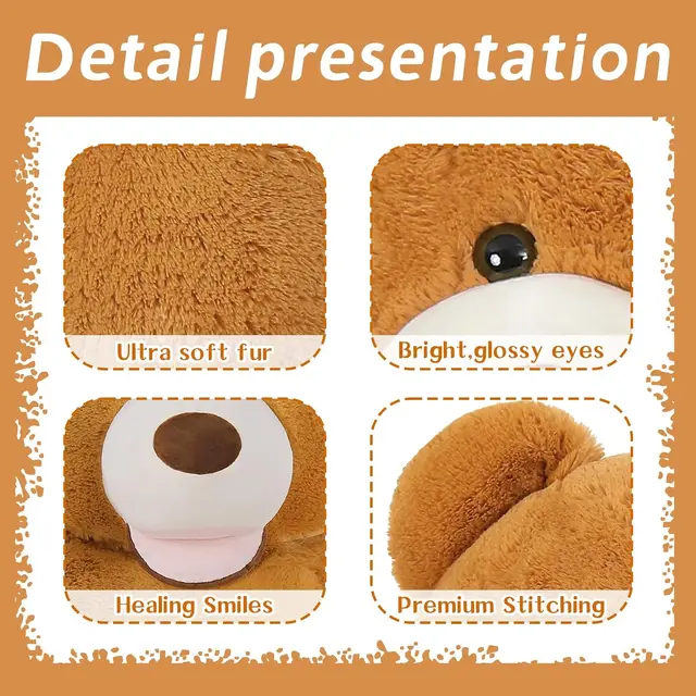 MaoGoLan Giant Teddy Bear 6 Feet Tall, Valentines Big Teddy Bear Stuffed Animal, Adorable Human Size Teddy Bear Plush For Lover 5 MaoGoLan Giant Teddy Bear 6 Feet Tall, Valentines Big Teddy Bear Stuffed Animal, Adorable Human Size Teddy Bear Plush For Lover 5