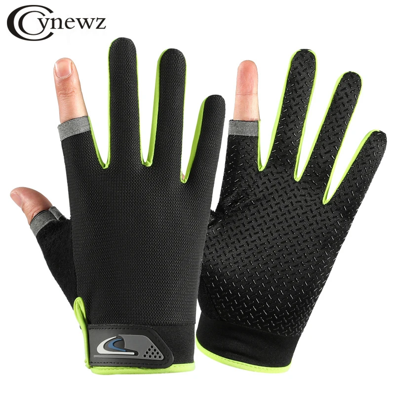 Summer Cycling Gloves Men Mesh Breathable Thin Fishing Gloves Anti Slip Half Finger Sports Bicycle Gloves mens leather gloves