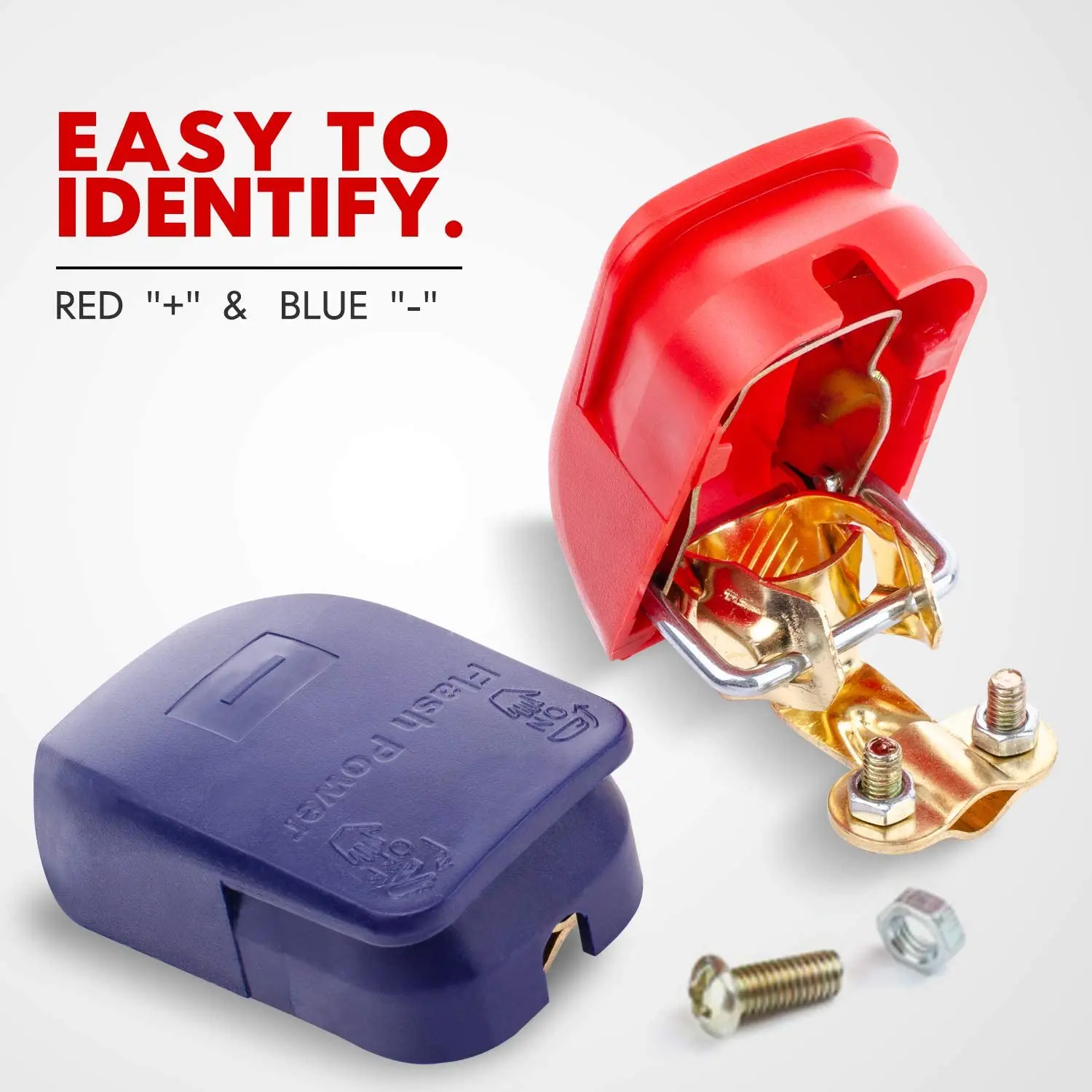 Car Battery Accessories Battery Terminals 1 Pair Positive & Negative Quick Release Battery Terminal Connectors Battery Clamps Top Post Battery Terminals