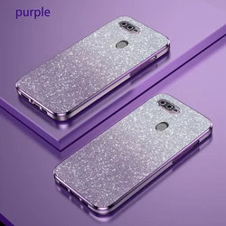 Copertura posteriore in silicone con placcatura glitter gradiente di lusso