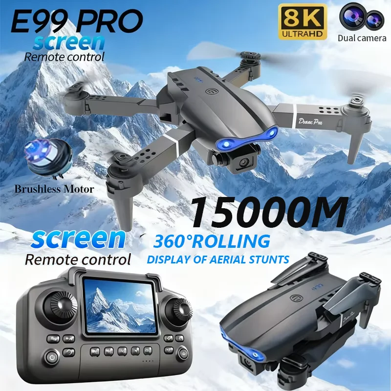 E99 Pro Drone écran télécommande quadrirotor avion à quatre axes à distance 8K HD photographie UAV Fixation d'altitude hélicoptère jouet