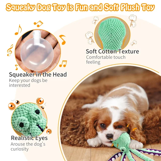 Pet Plush Toy Cat Dog Voice Octopus Shell Puzzle Toy Bite Resistant Interactive Pet Dog Teeth Cleaning Chew Toy Pet Supplies 3