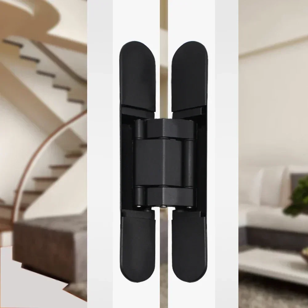 1PCS Interior Wood Door Hidden Hinge 180 Degree 3D Adjustable Zinc Alloy Invisible Hinge stainless steel hinges door hinges
