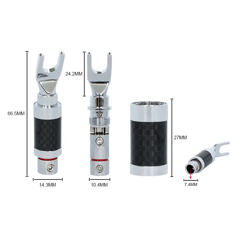 Furutech-amplificador de Cobre Puro com Trava Fibra de Carbono Banana y Plug U-plug Alto-falante Cf201r - Image 3