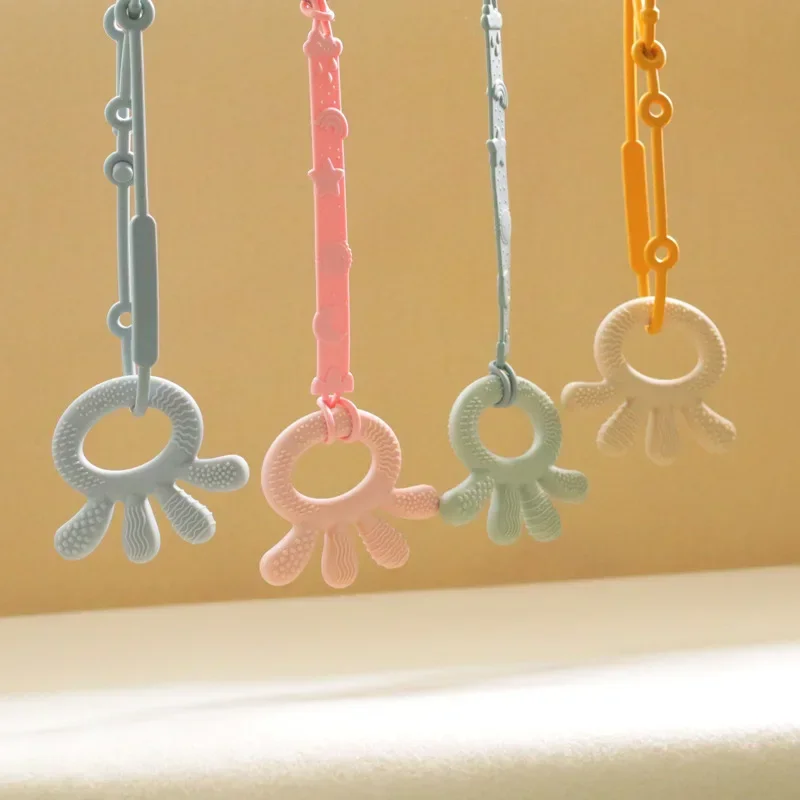 Baby Silicone Teethers Cartoon Octopus Silicone Teeth Grinding Stick Toy Newborn pacifier Children's Growth Gift silicone teether
