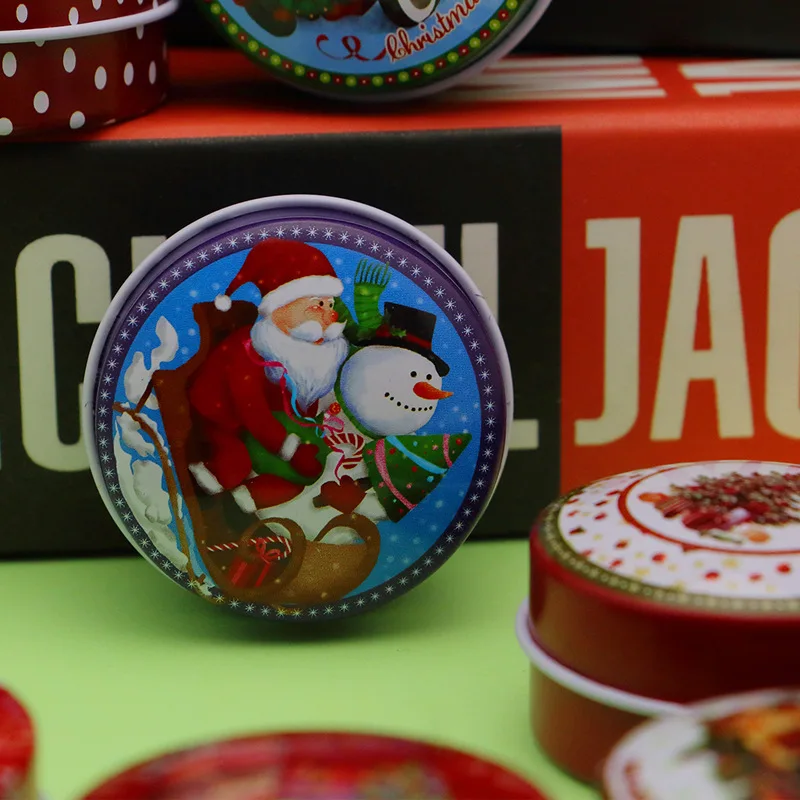 

12 Pcs/Lot Empty Christmas Candle Making Tins Metal Candy Box DIY Scented Candle Jars with Lid Round Tinplate for Gift Making