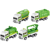 4pcs Garbage Truck Toy Children Trash Car Sanitation Model Trucks for Imaginative Play and Hand Eye Coordination Development 2