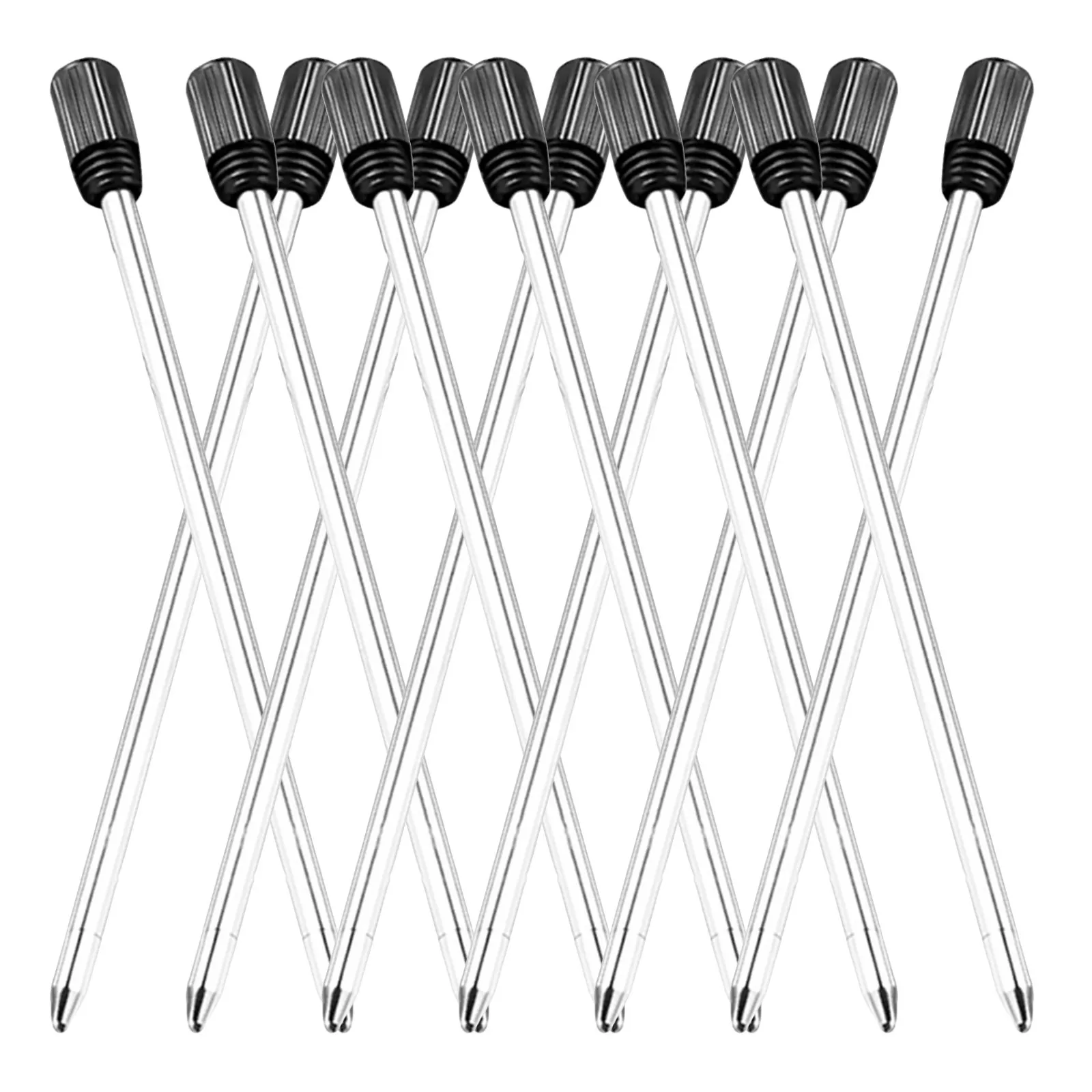12Pcs 볼펜 리필 크로스 펜에 적합한 검정 잉크 금속 리필 부드러운 필기감 신뢰할 수 있는 범용