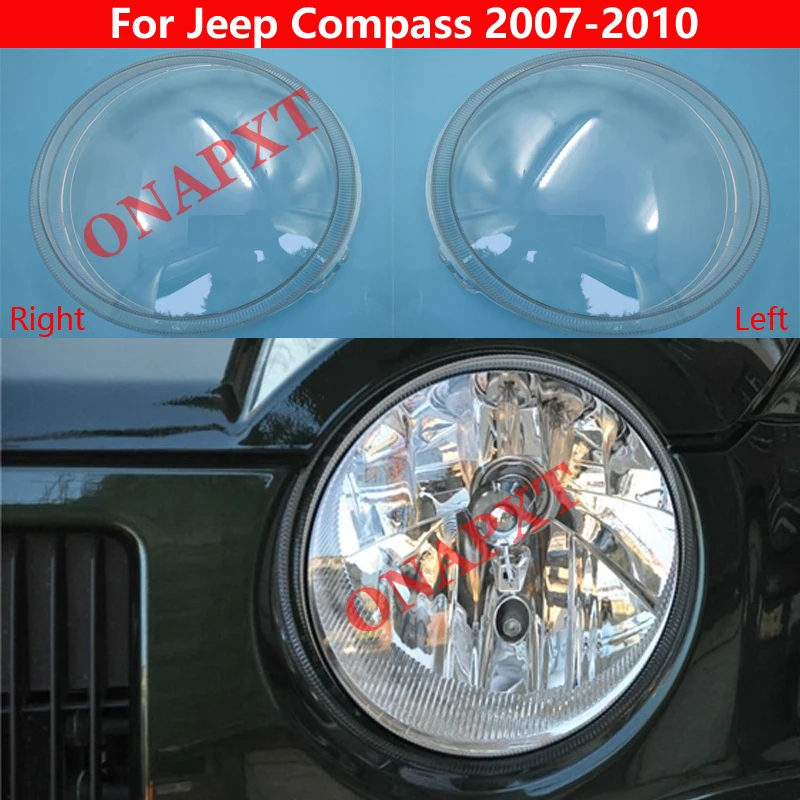 Car Front Headlight Cover For Jeep Compass 20072010 Light Caps
