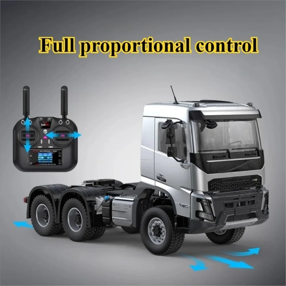 더블 E E013 1/14 무선 조종 트랙터 트럭 6X4 FMX RC 자동차 2단 변속기 차량 모델 금속 섀시 레일