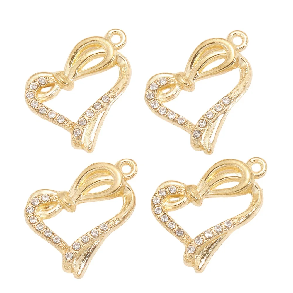 26 Stile, modische, hohle Herz-Zink-Legierung, vergoldete Anhänger für Damen-Halsketten, Party-Schmuck, handgefertigte Bastelbedarf – Detail 16