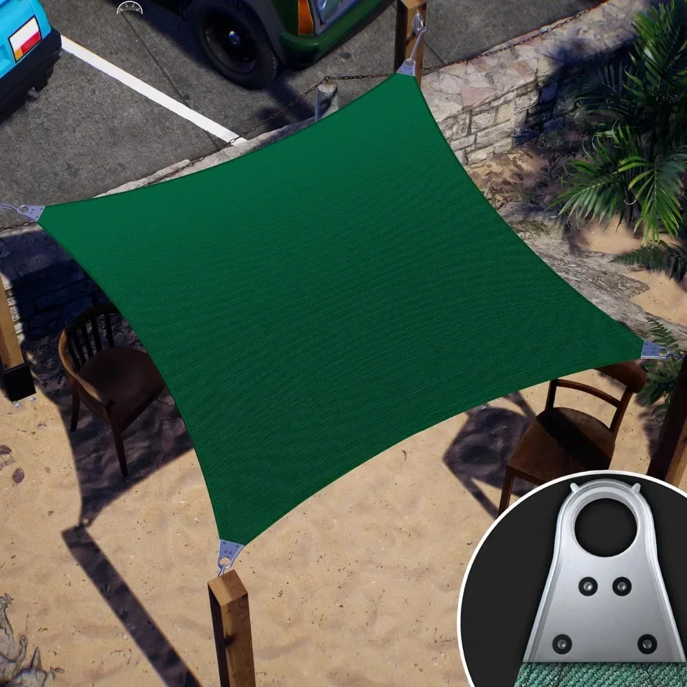 

Green Rectangl Sun Shade Sail, Commercial Grade UPF50 Canopy, Reinforced Corners & Edges 16' X 20'