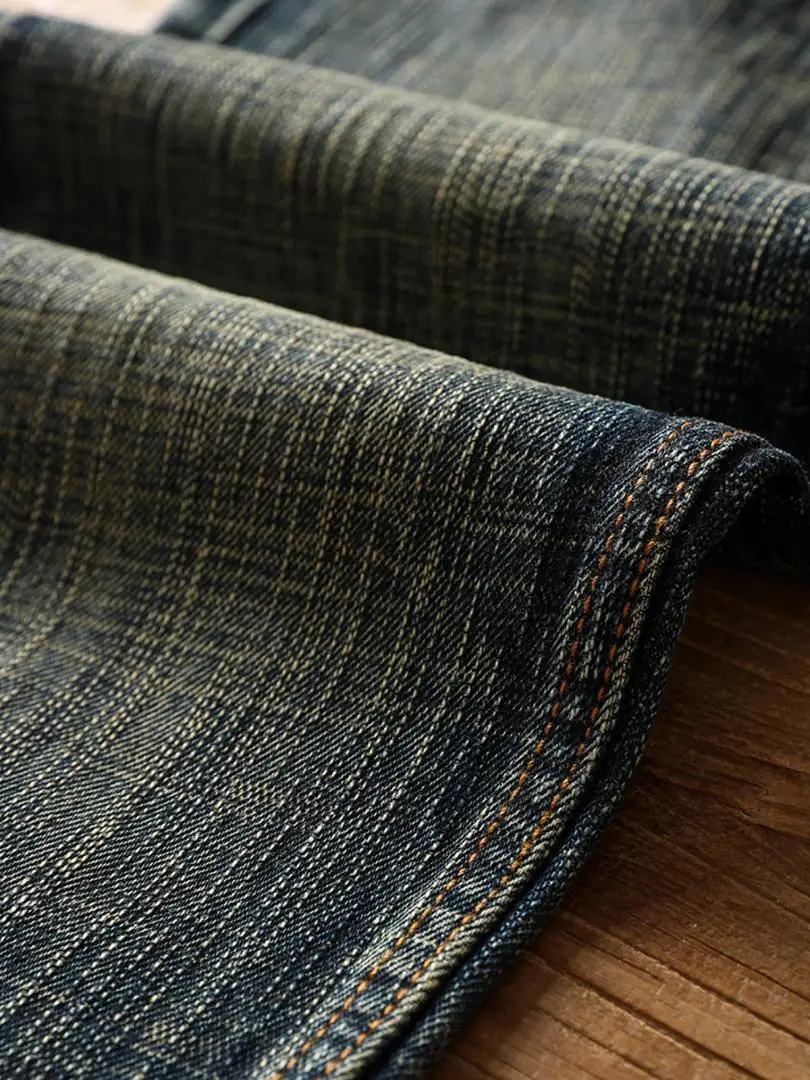 Heavyweight Thick 18oz Red Selvedege Denim Jeans for Men American Vintage 100% Cotton High Quality Straight Casual Pants 501 5km 5