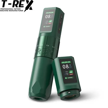 Macchina per tatuaggi T-Rex Macchina per tatuaggi wireless Corsa regolabile a 7 livelli con alimentatore da 1600 mAh Pistola per tatuaggi rotativa wireless