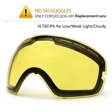 

New COP brand double brightening lens for ski goggles of Model GOG-201 increase the brightness Cloudy night to use(only lens)