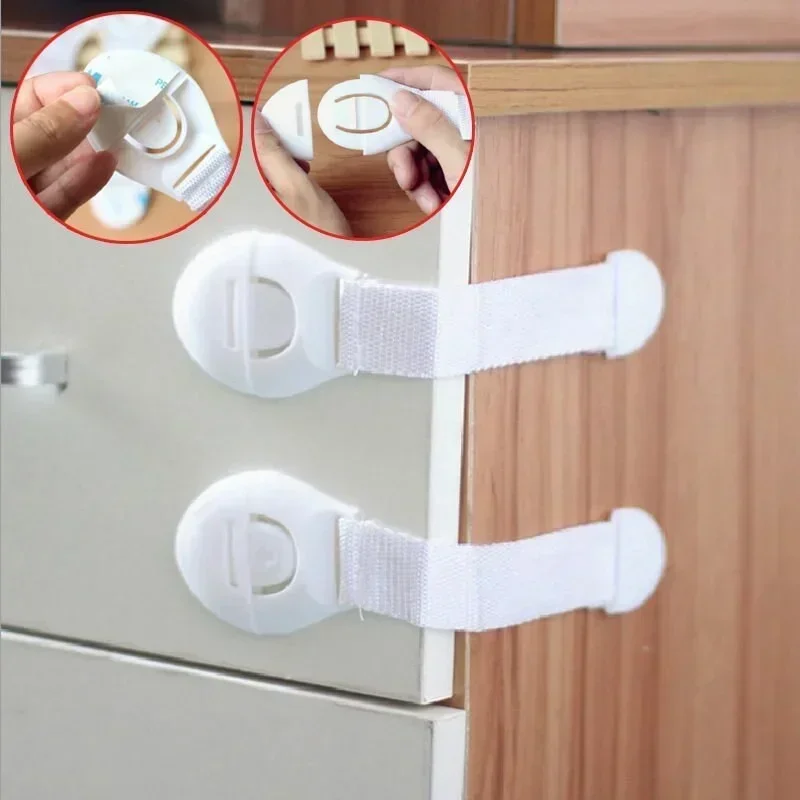 10pcs/Lot Drawer Door Cabinet Cupboard Toilet Safety Locks Baby Kids Safety Care Plastic Locks Straps Infant Baby Protection cabinet lock child lock safety lock