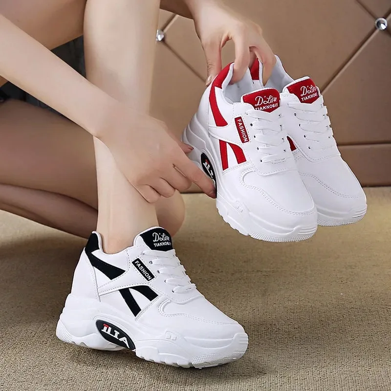 New Women Shoes Sneakers Platform Inner Increase Shoes Casual Ladies Footwear Luxury Fashion Tennis Sport Shoes Tenis De Mujer 5