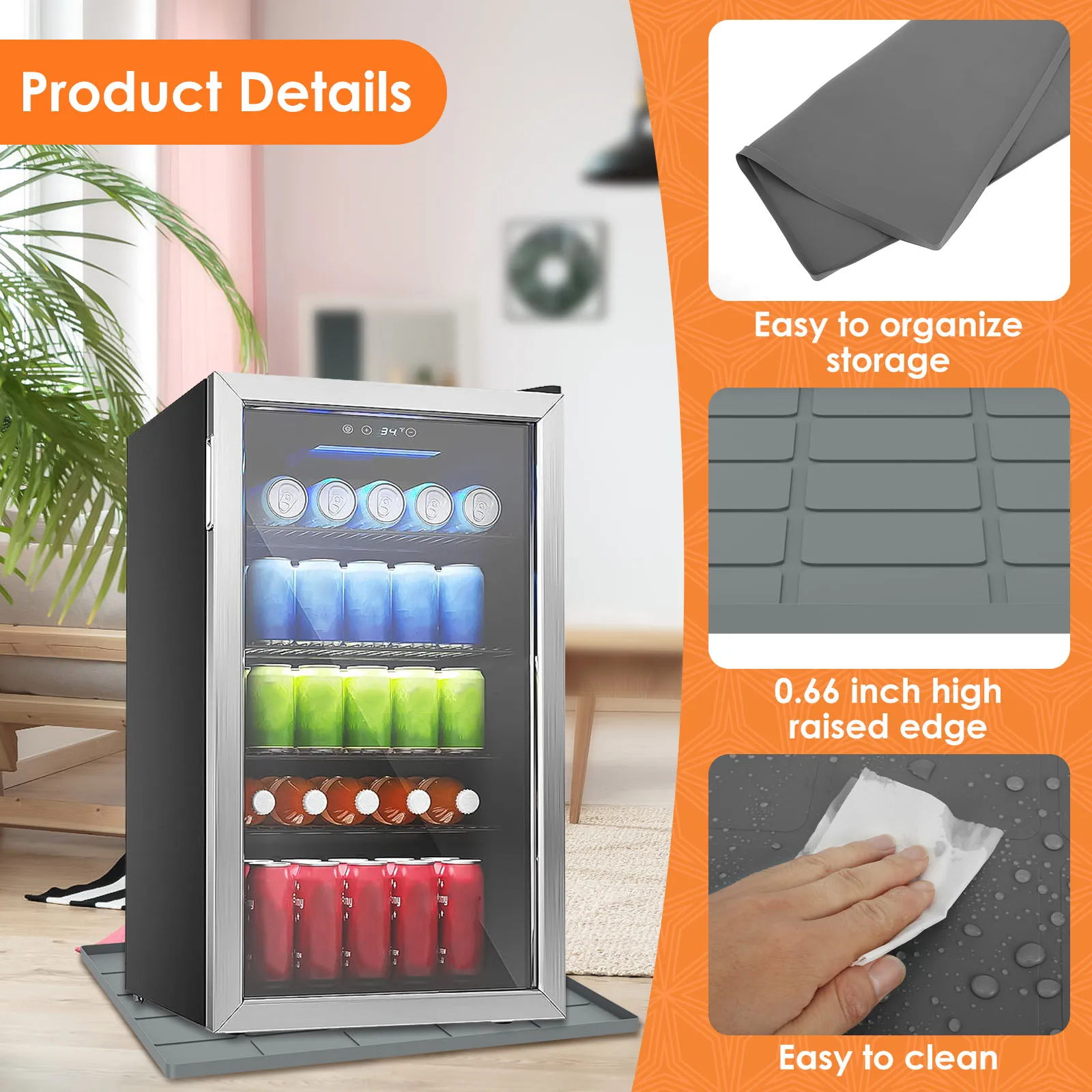 Description Picture 5 of itemRefrigerator Washing Machine Cover Silicone Mat Dust-Proof  Protection Mats Oil Proof Household Cushioning Pads Kitchen Supplies
