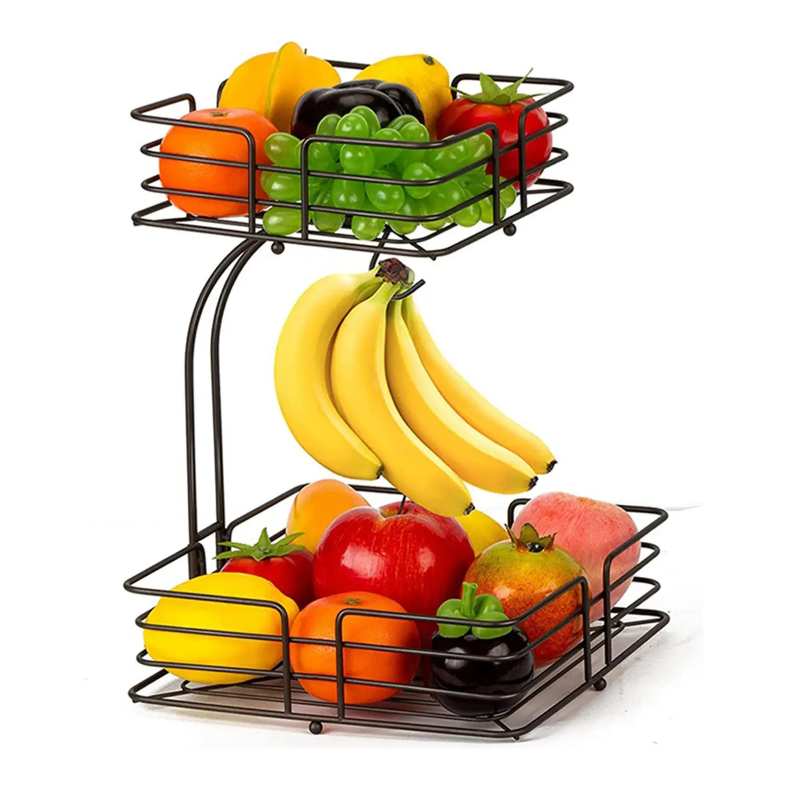 Detachable2TierFruitBasketsRectangularBasketsStandMultipleUses