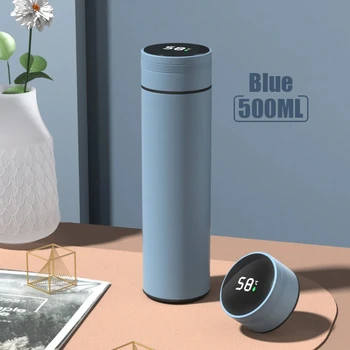 Bouteille Thermos numérique intelligente de 500Ml, avec affichage de la température, en acier inoxydable 304, chaleur longue durée 1