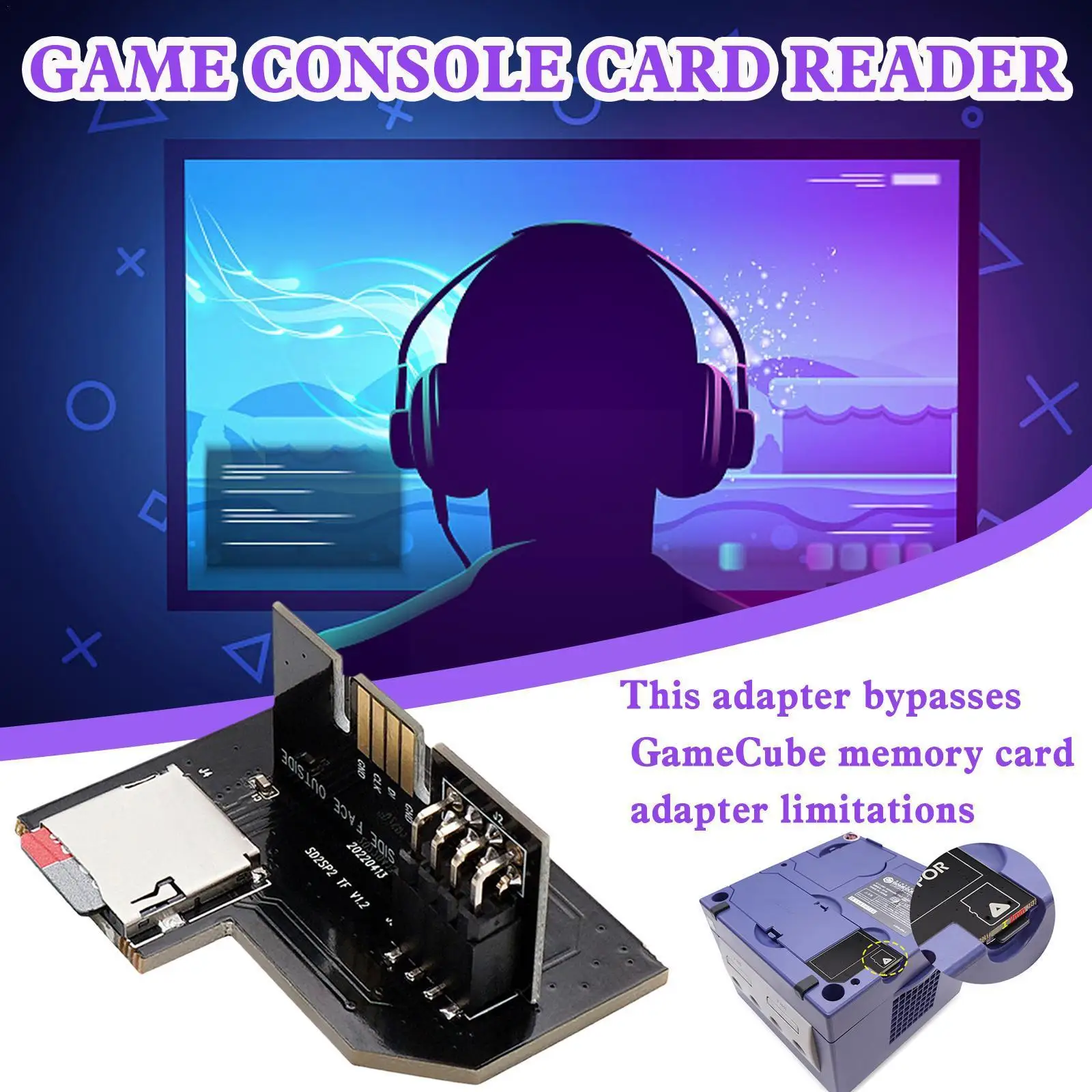 Per Sd2Sp2 Pro Adattatore Per Scheda Sd Sdl Micro Sd/Tf Adattatore Per Lettore Di Schede Per Console Di Gioco Gamecube T7L4