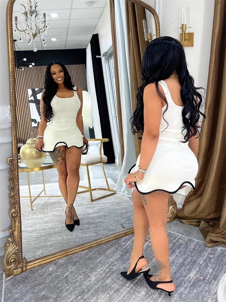 Wmstar Dresses for Women Sleeveless Bodycon Stretch Fashion Mini Dresses Sweet New in Summer Clothes Wholesale Dropshipping 2025