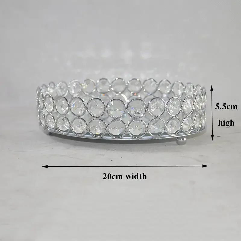 PEANDIM Gold Crystal Cake Stand Mirror Cupcake Dessert Display Decoration Tools Wedding Party Birthday Display Home Storage Tray