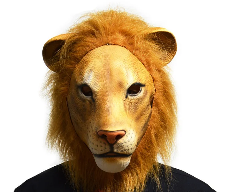 

Full Face Latex Animal Head Mask Halloween Lion Head Mask Horror Rubber Mask Masquerade Party Scary Lion Head Masks Toys