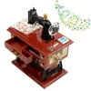 1pc Mini Sewing Machine Style Music Box Hand Crank Vintage Music Boxes Jewelry Box Christmas New Year Birthday Gifts 1