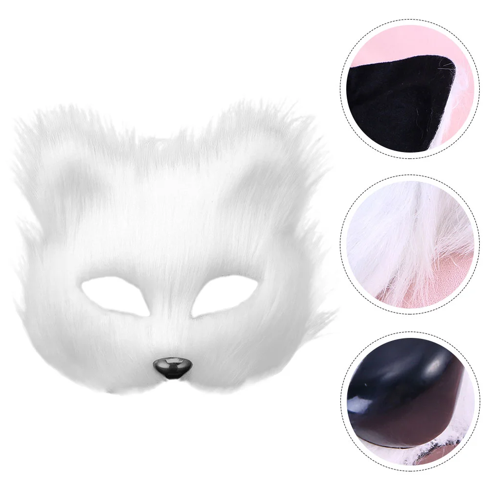 

Mask Masks Animal Fox Cosplay Masquerade Halloween Furry Party Face Half Costume Blank Therian Cat Carnival Hallween Diy Stage