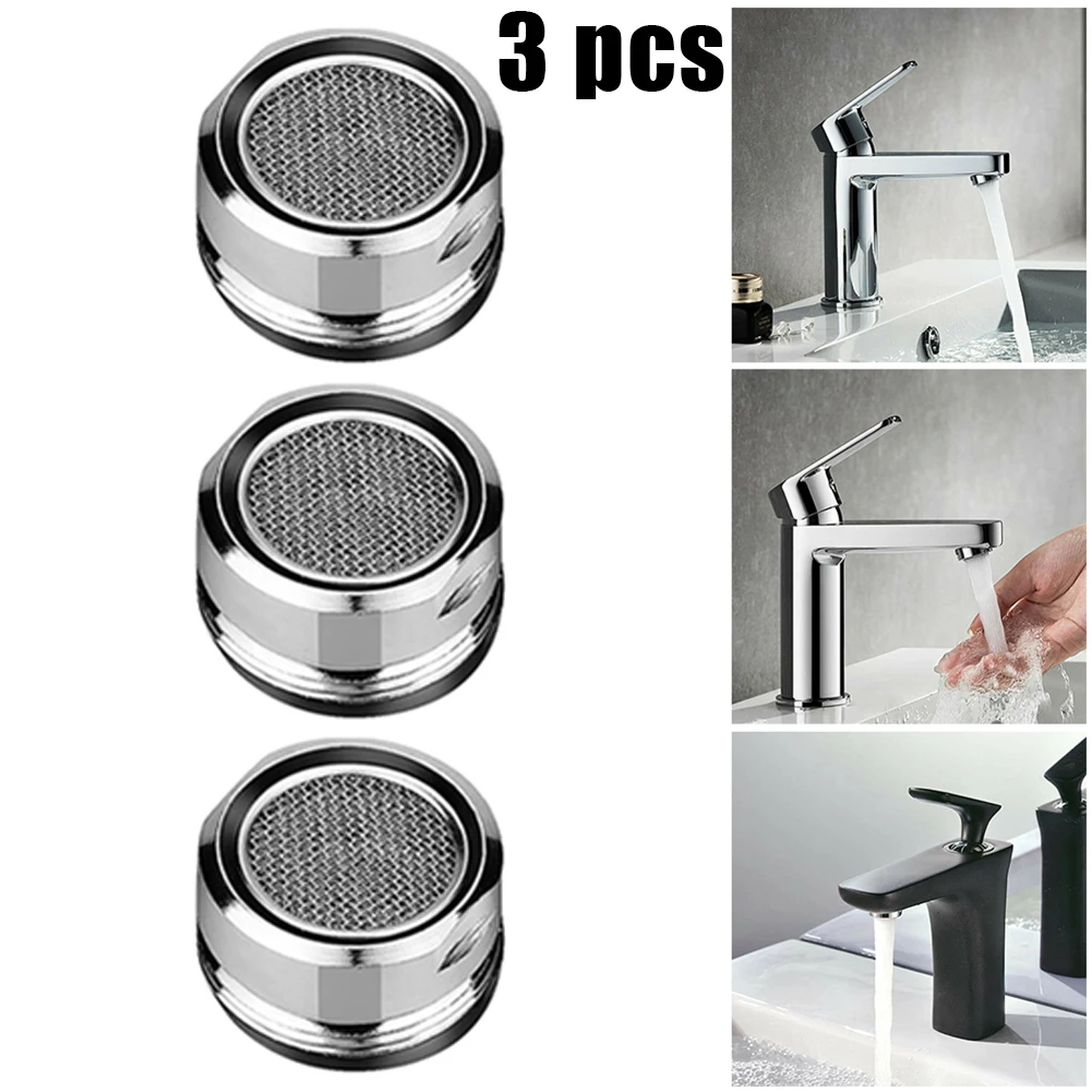 Description Picture 2 of itemSplash Guard Faucet Aerator 3 Pieces Accessories Bathroom Faucet Detachable Mixed Nozzle M24 Stainless Steel Mesh