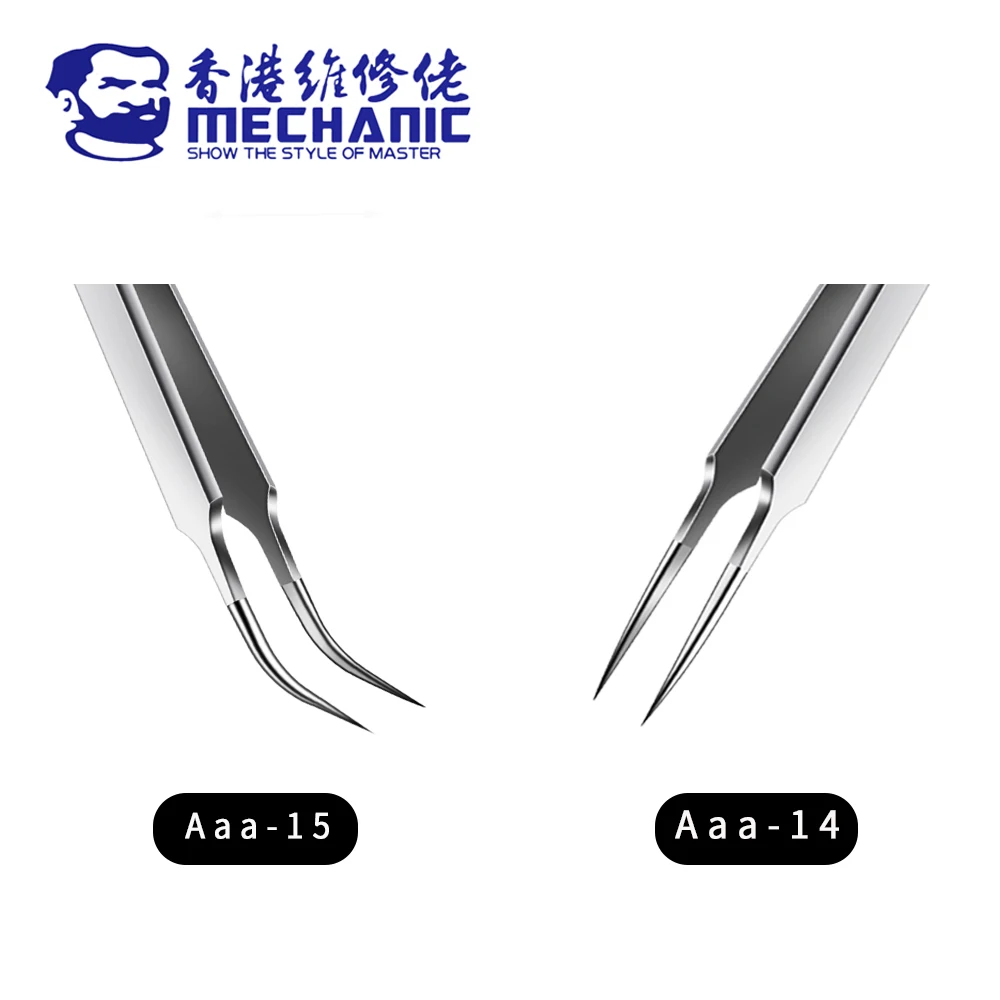 MECHANIC Aaa-14 / Aaa-15 Elbow extended clip phone repair thickened needle-nose  tweezers for precision electronic components - AliExpress