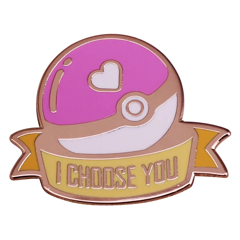 Pokemon Pet Ball Hard Enamel Pin I Scegli You Elf Spilla Pink Heart Transform Ball Metal Cartoon Game Fans Collect Badge Jewelry