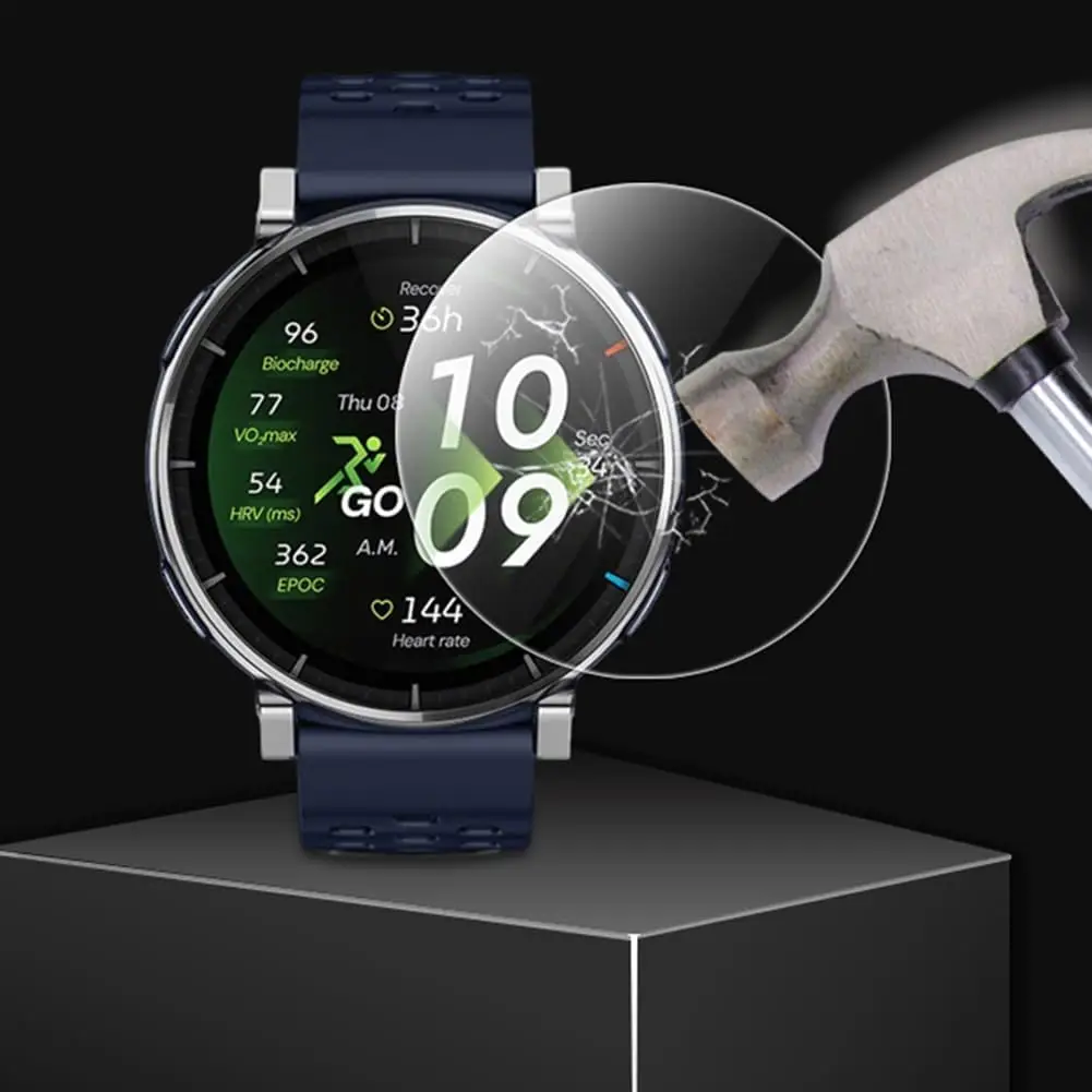 Amazfit Active 3용 강화 유리 설치가 용이함 프리미엄 스크린 프로텍터 Amazfit Active 3용 긁힘 방지 보호 필름