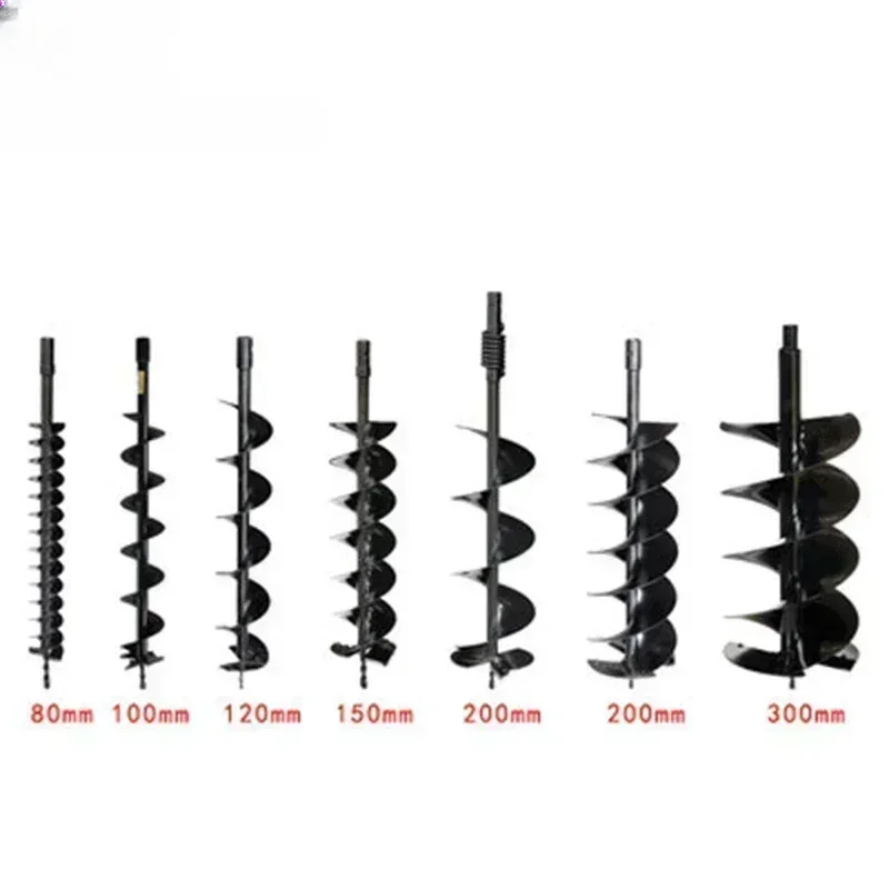 D100-150mm With 800mm Single / Double Earth Auger Drill Bit Spiral Drag Bit Power Digging Tool For Ice / Soil Digging