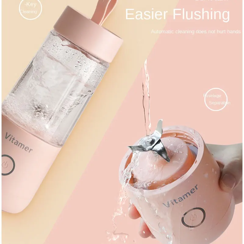 Retoo Mini Mixer USB Tragbarer Persönlicher mit 1500mAh und 380 ml, Elektrischer Blender 4 Klingen Geeignet für Smoothies, Milkshake Fruchtshake, USB-Saftmixer Reisen, Zuhause, Outdoor, Grün