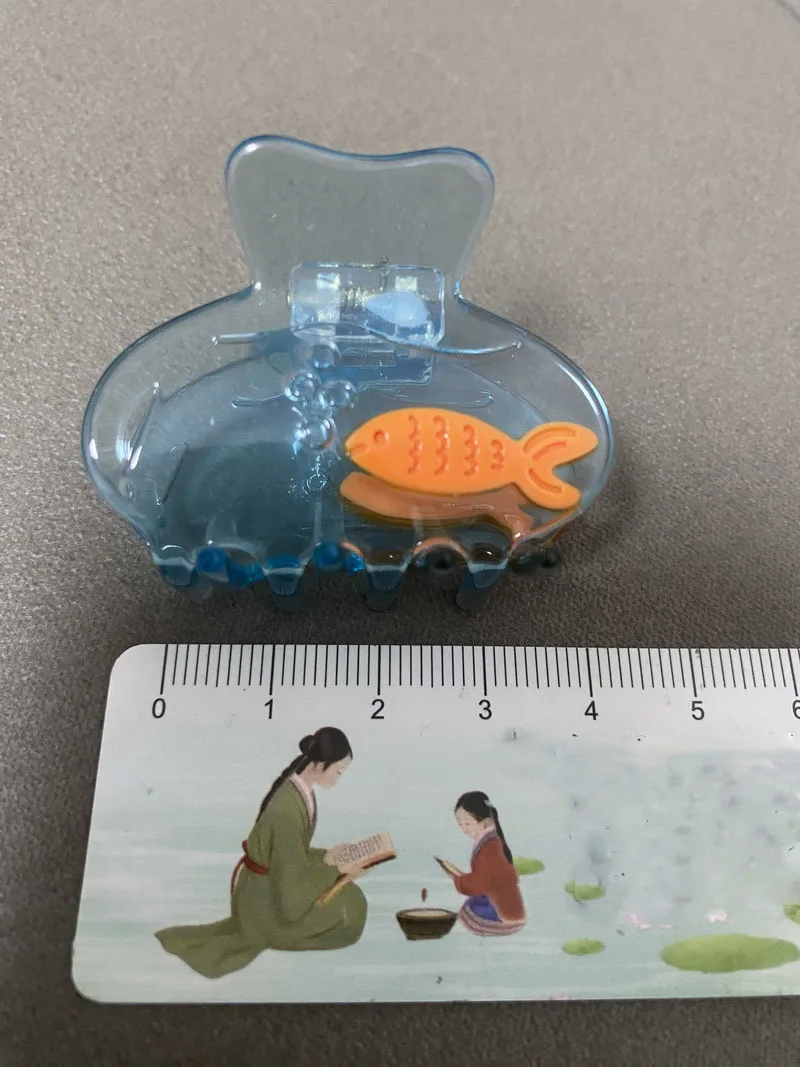 2025 Niedliche Acetat-Fisch-Haarspangen für Frauen, Cartoon-Ozean-Tier-Haarklammer, kleine Haarspange für Mädchen, niedliche Haarnadel, Haar-Accessoires – Detail 1