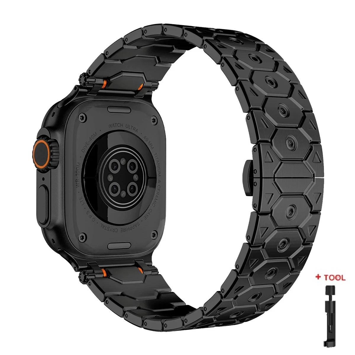 Luxurious Titanium Color Stainless Steel Watch Bracelet